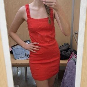 Orangey-Red Zara Mini Dress